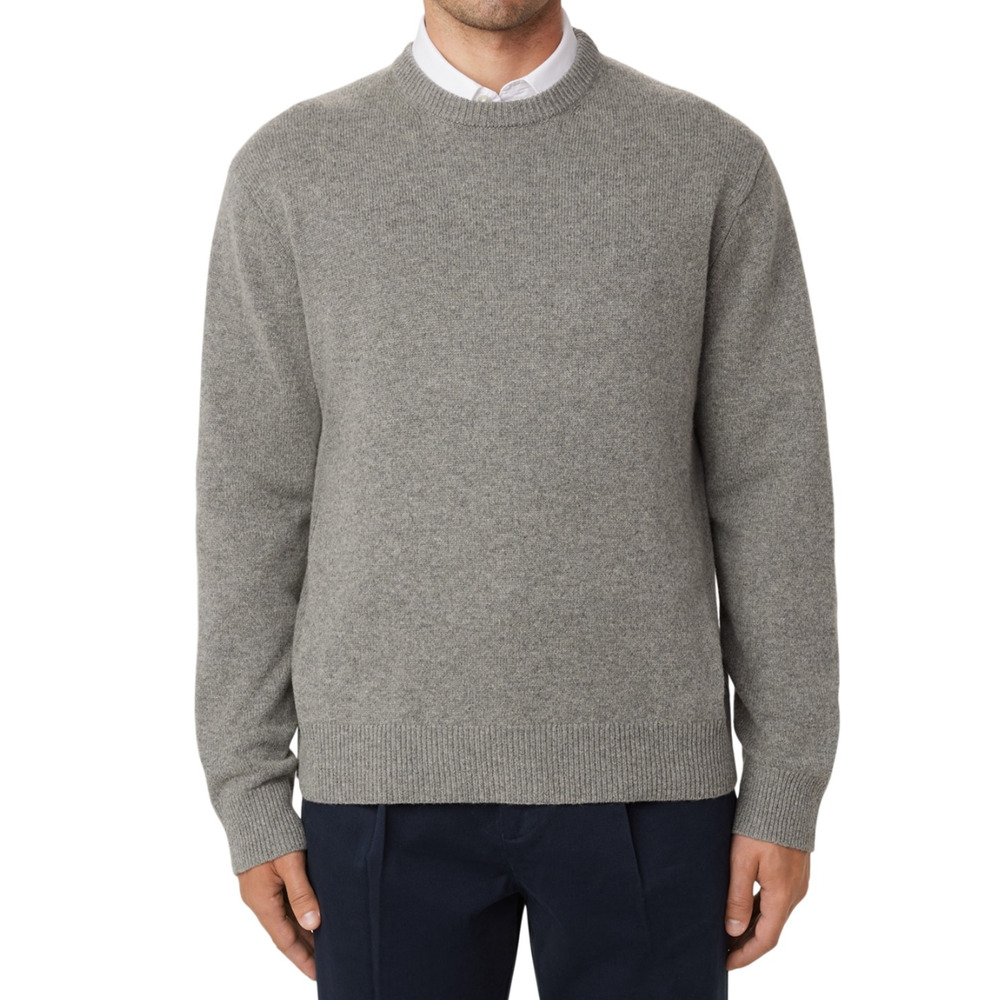 Frank and Oak Men Loose Fit Crewneck Sweater Gray Size M